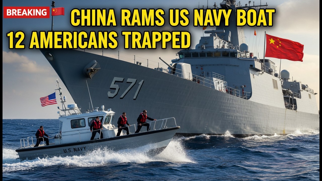 China Rams US Navy Boat in Scarborough Shoal - 12 Americans Trapped Between Warships
