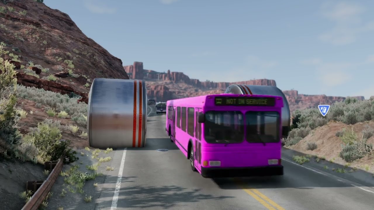 3 MASSIVE BUSES vs POLICE CAR in BeamNG.drive! Epic Crash & Destruction 🚌🚓💥