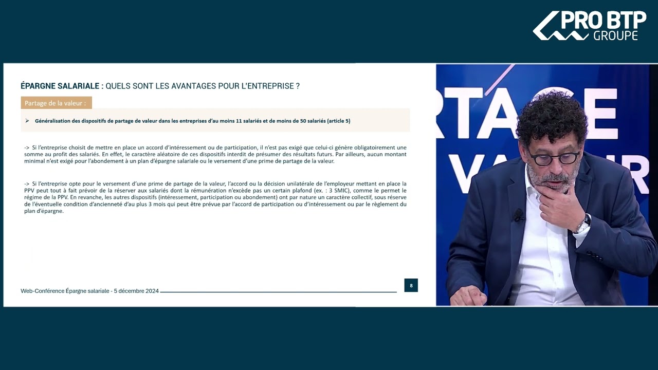 Webinaire PRO BTP Groupe Décembre : la loi Partage de la valeur