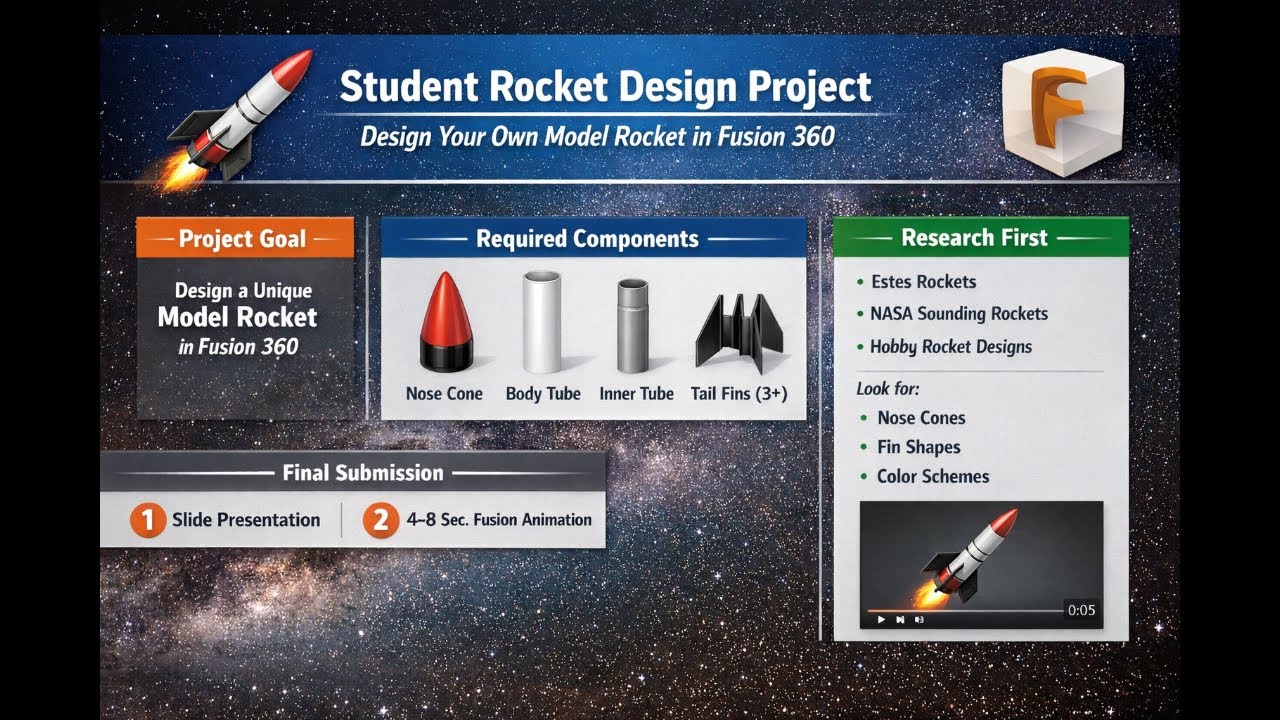 Fusion 360 Project — Design Your Own Model Rocket | CAD 101 Rocket Series