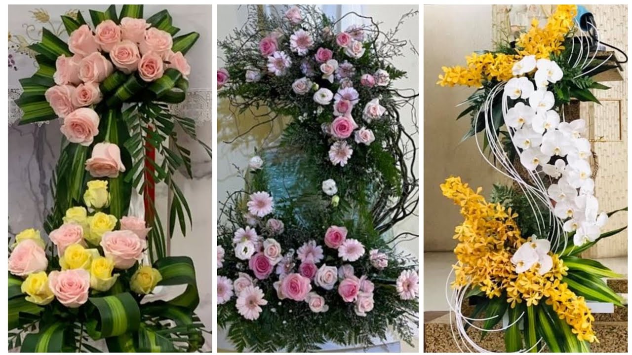 Modern Church fresh flower arrangement and decoration 