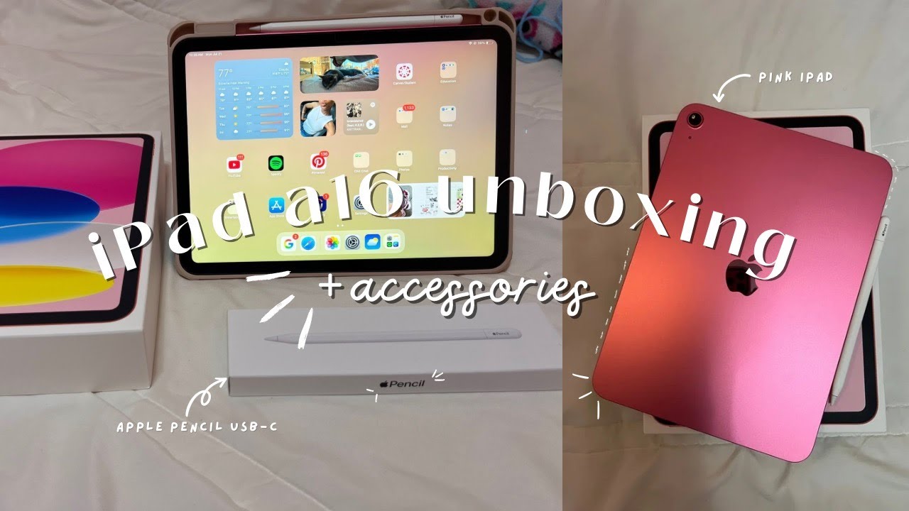 iPad 11th gen (a16) unboxing in pink 💗✏️ | 128 gb, apple pencil usb-c, and accessories