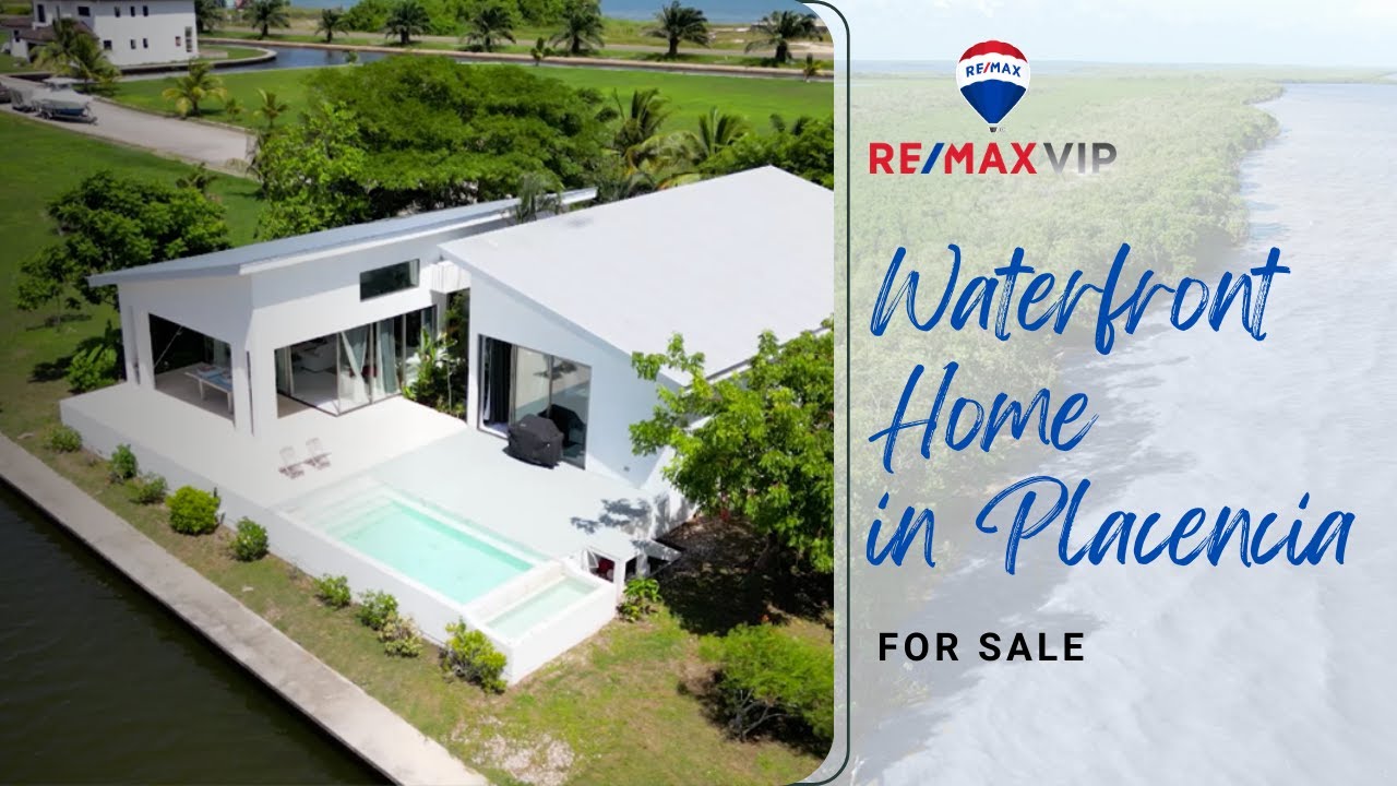 Luxurious waterfront home for sale in the Placencia Residences development.