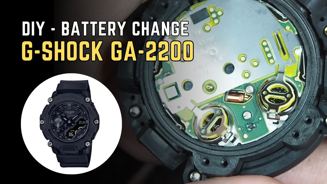 Замена батареи в G-Shock GA-2200 | Как заменить батарейку SR726W (396)