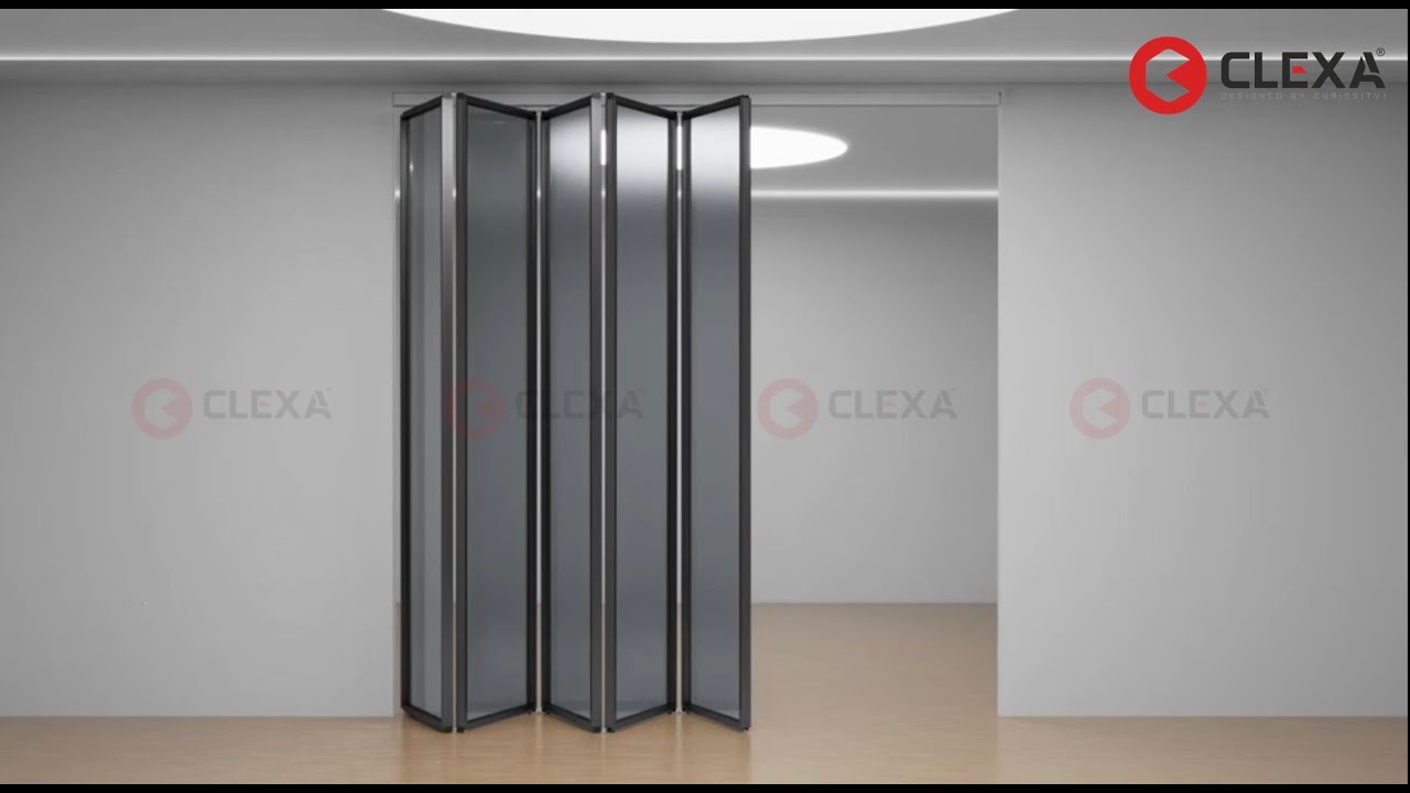 Sliding Folding 16x45 Profile Partition I Centre fold I Soft Close I CLEXA