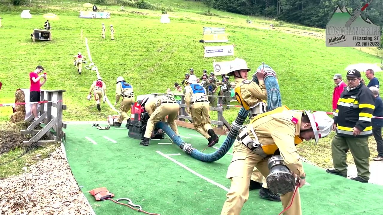 Sieger des Löschangriff Alpinstil in Lassing, ST 2023. FF Lungötz, Salzburg