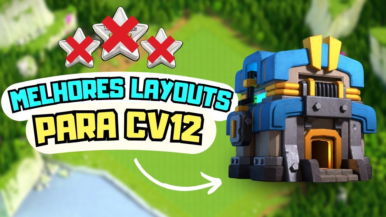 TOP 3 MELHORES LAYOUTS CV12 ANTI-PT DO CLASH OF CLANS!!! (Anti 3-estrelas, Aéreo e Híbrido)