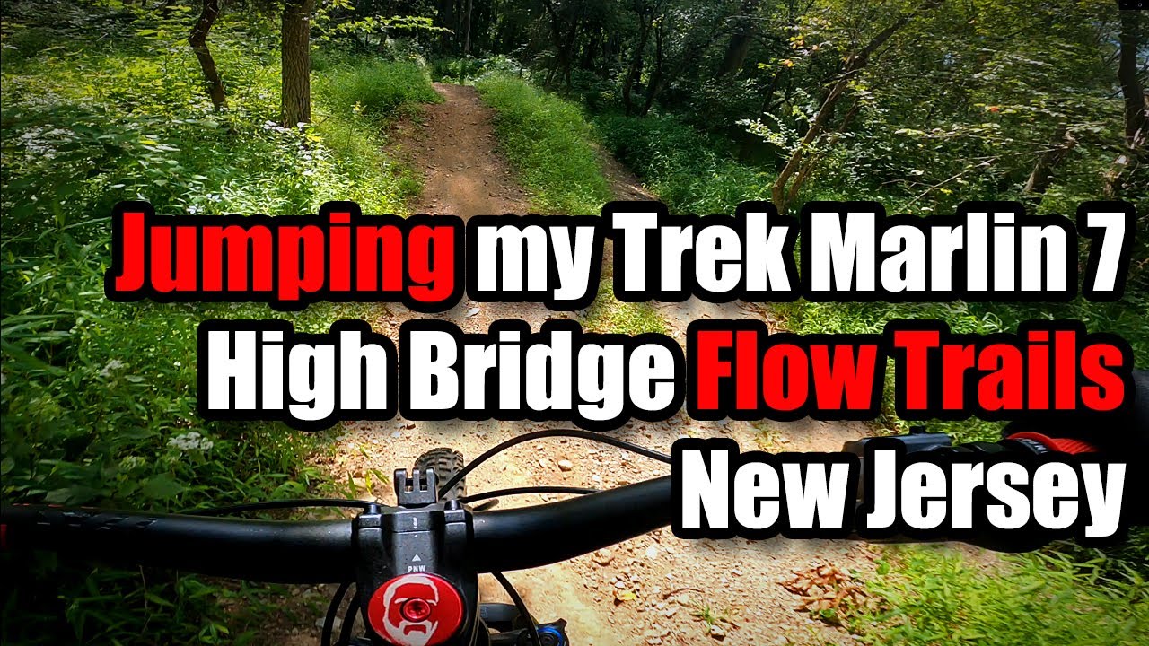 Jumping my Trek Marlin 7 at High Bridge Flow Trails in New Jersey