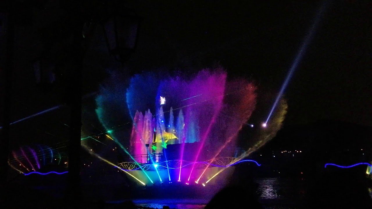 Tokyo disney sea . Water and lights parade in the evening part Finale