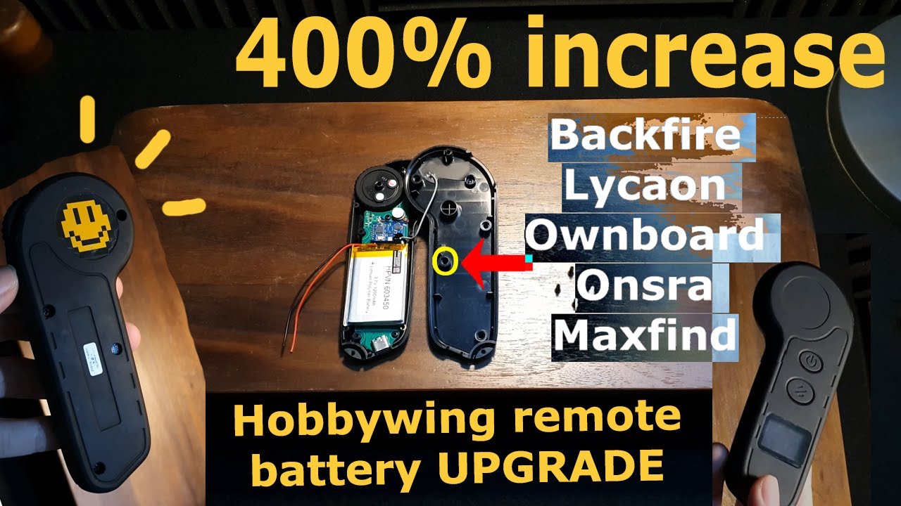 [ESK8] How to upgrade battery on Hobbywing remote's battery for Backfire, Lycaon, Ownboard and more!