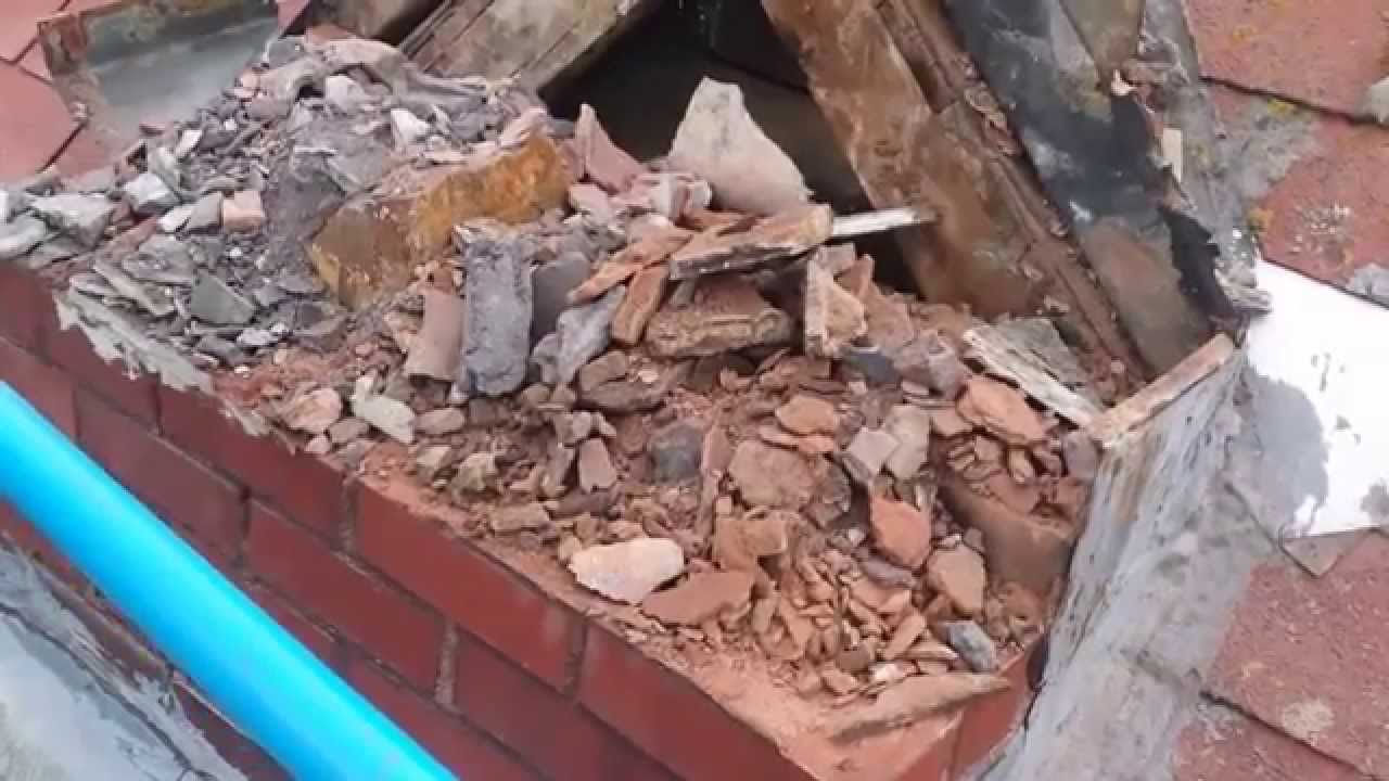 Brick chimney removal