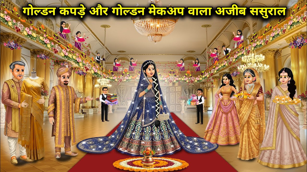गोल्डन कपड़े और गोल्डन मेकअप करने वाला अजीब ससुराल||Strange in-laws with golden clothes and golden m