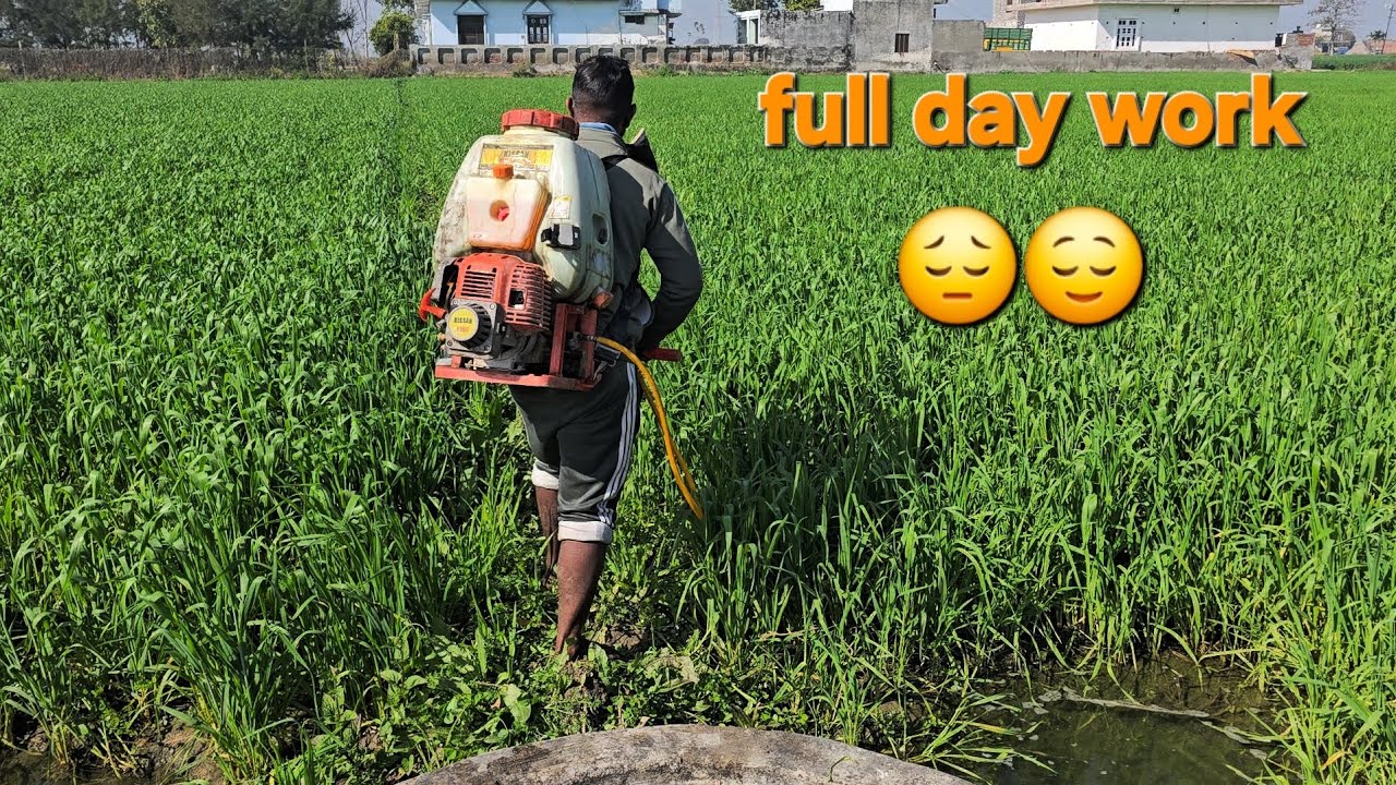 🚜Aaj khet me spray कराईं!full day hardworking rha 😊😌