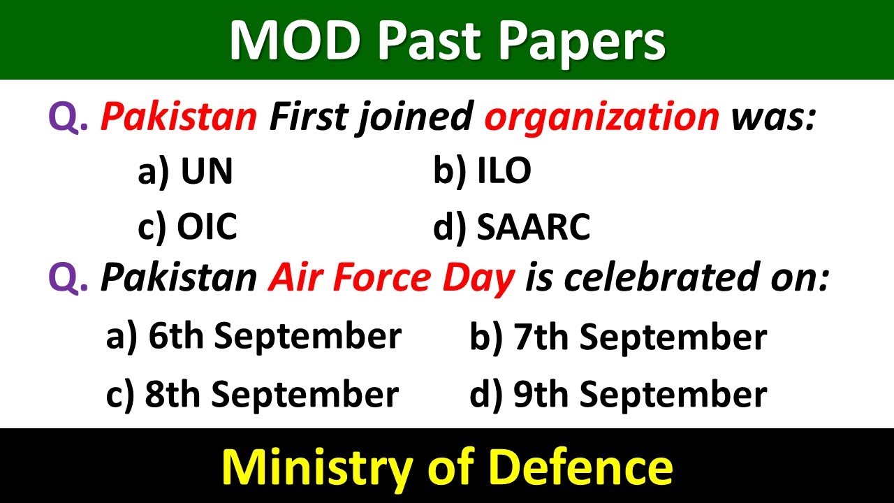 MOD Past Papers | Ministry of Defence Past Papers | MOD Test Preparation |  MOD Written Test | MOD