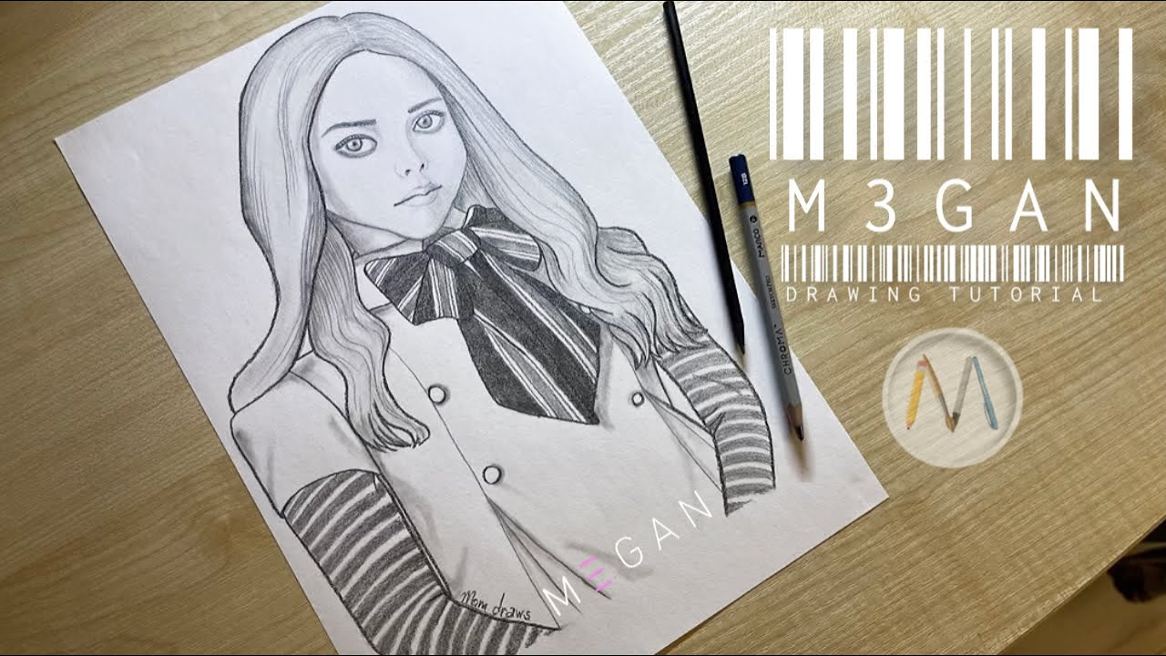 How to draw M3GAN / How to draw horror doll