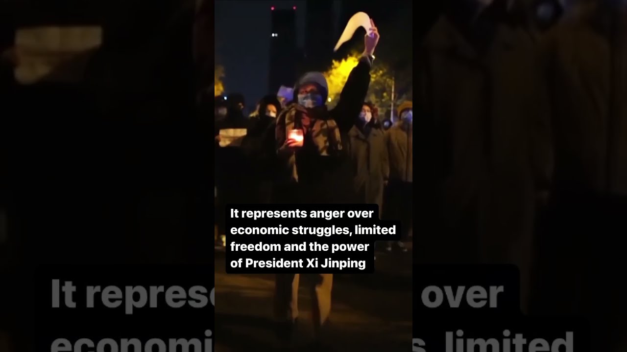 Here&rsquo;s why protesters are holding up white paper in China #shorts