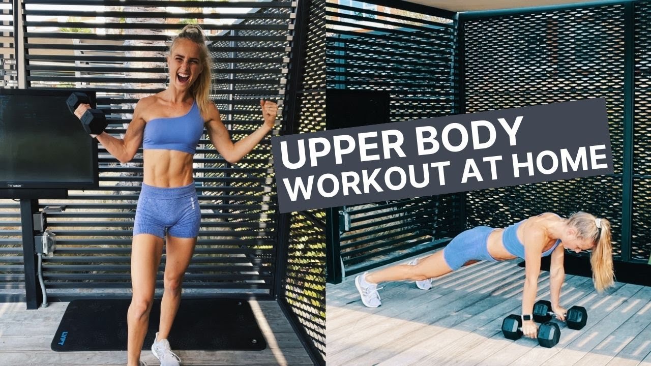 At Home UPPER BODY WORKOUT - dumbbells only! Back, shoulders and arm workout.