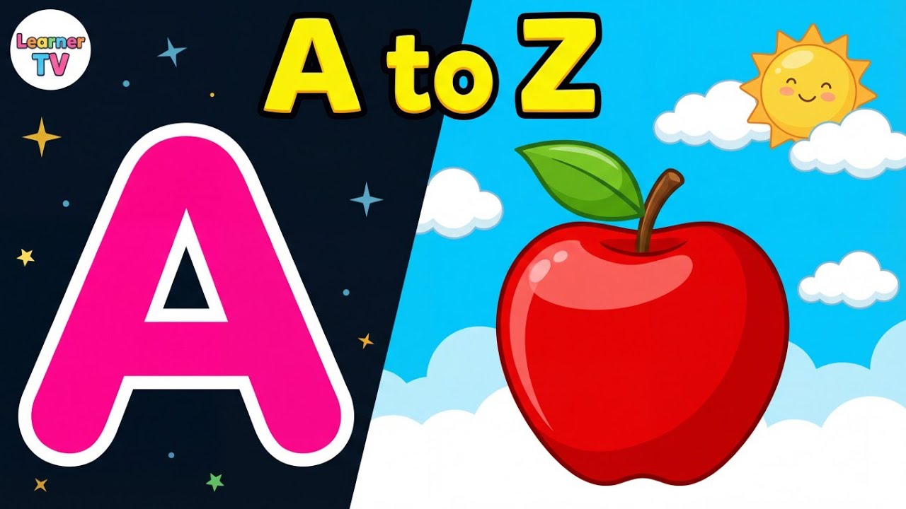 A to Z Alphabet for Kids | Capital, Small & Sounds| #ABCForKids | Learner Tv