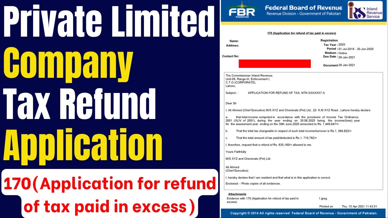 Private Limited Company Tax Refund Application | How to Apply for Private Limited Co. Tax Refund