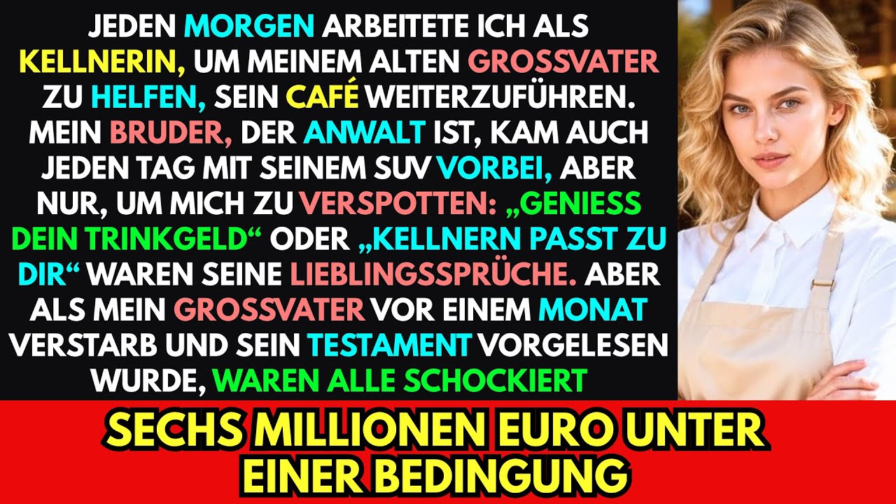 Jeden Morgen war ich Kellnerin,um Opa zu helfen, während mein Anwalt mich aus seinem SUV verspottete