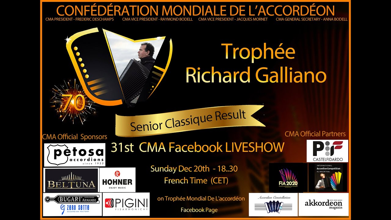31st CMA Facebook Live Show - 1st International Trophée Richard Galliano. Vainqueur: Ji-Bé Baudin