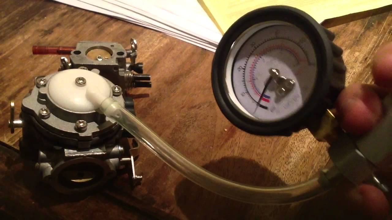 Testing pop,off pressure on a hr type Chinese carburettor.
