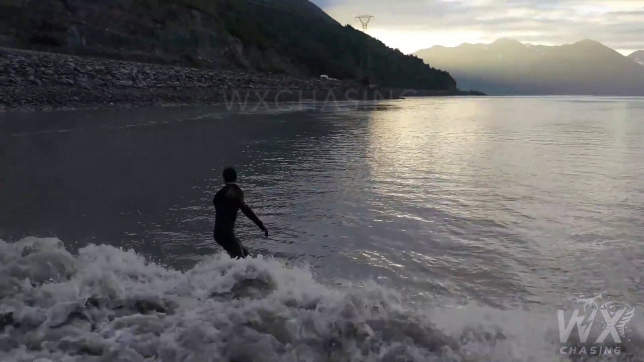Bore Tide- Surfing the Alaskan Bore on the Turnagain Arm (Bird Point) during unusually large tides 2