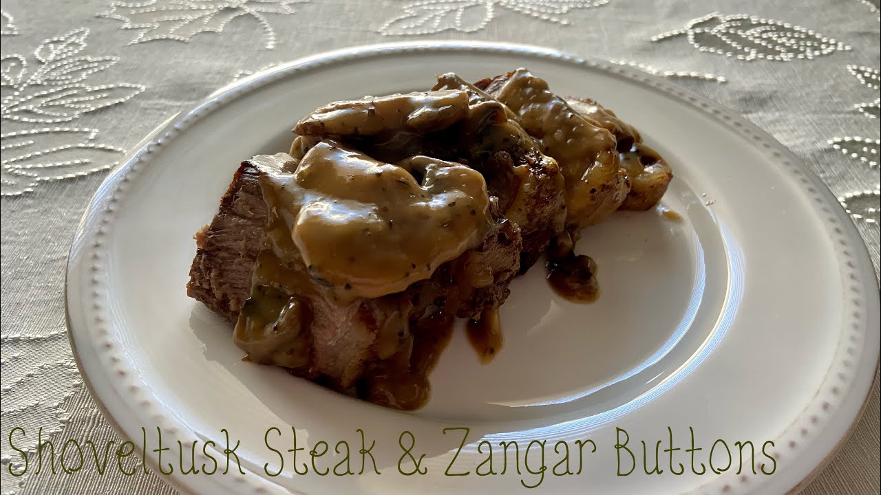 Tender Shoveltusk Steak and Sliced Zangar Buttons - World of Warcraft