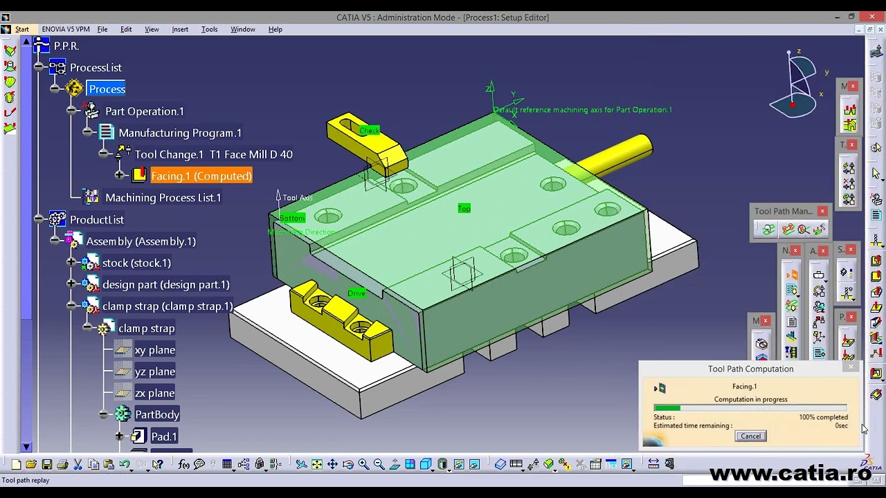 CATIA NC Manufacturing 4 Face Milling Profile Contouring Edit tool path