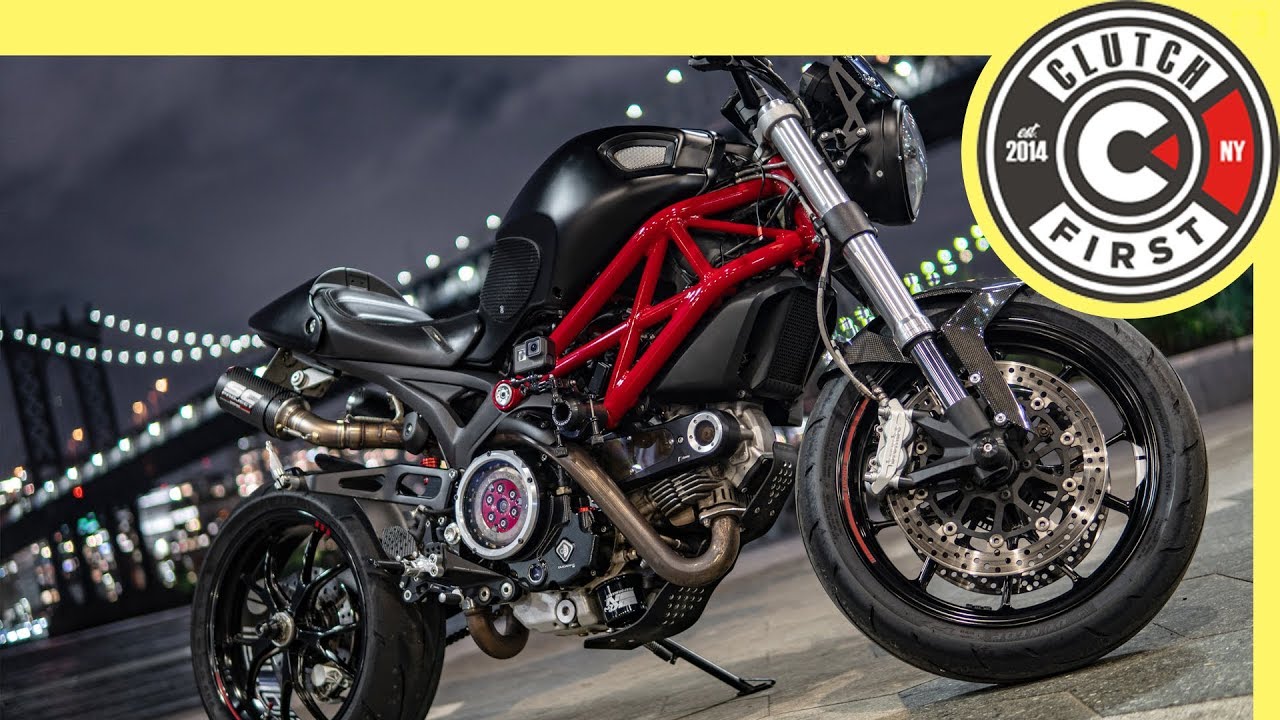 Crazy Ducati Monster 1st Gear SC Project CR-T Exhaust Rumble [Brooklyn Bridge]