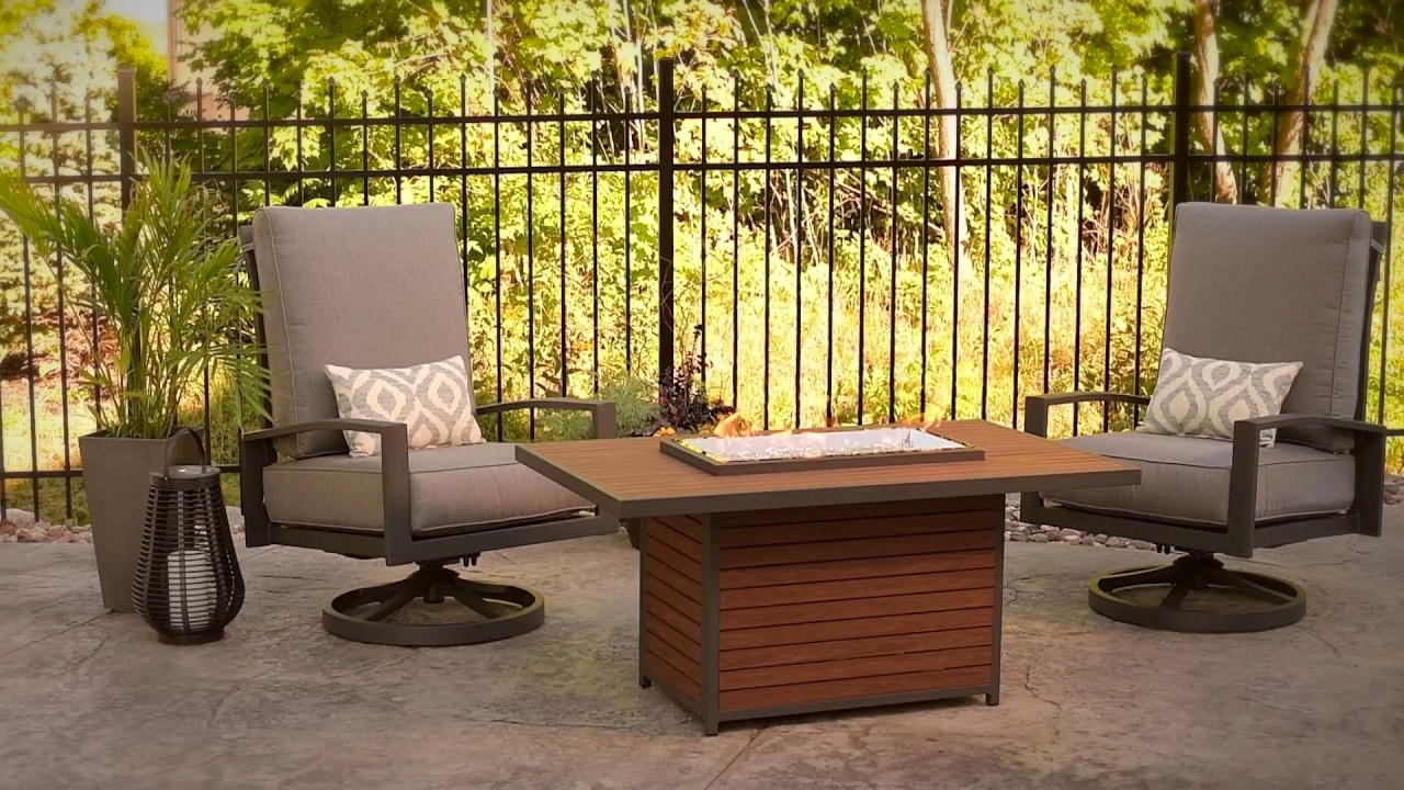 Kenwood Chat Gas Fire Pit Table - The Outdoor GreatRoom Company
