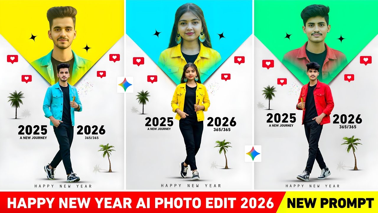 Happy new year photo editing 2026 | Google gemini new year photo editing | Gemini photo edit
