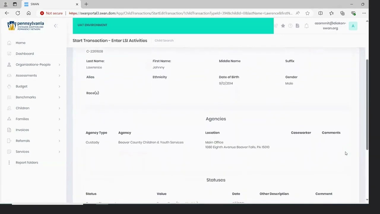 LSI SWAN Portal V3 Training Video 5   Status Updates and Closures