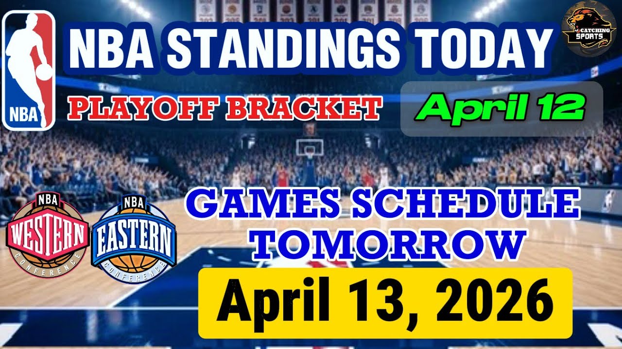 NBA STANDINGS TODAY as of APRIL 12 | NBA PLAYOFFS BRACKET | GAMES SCHEDULE APRIL 13, 2026