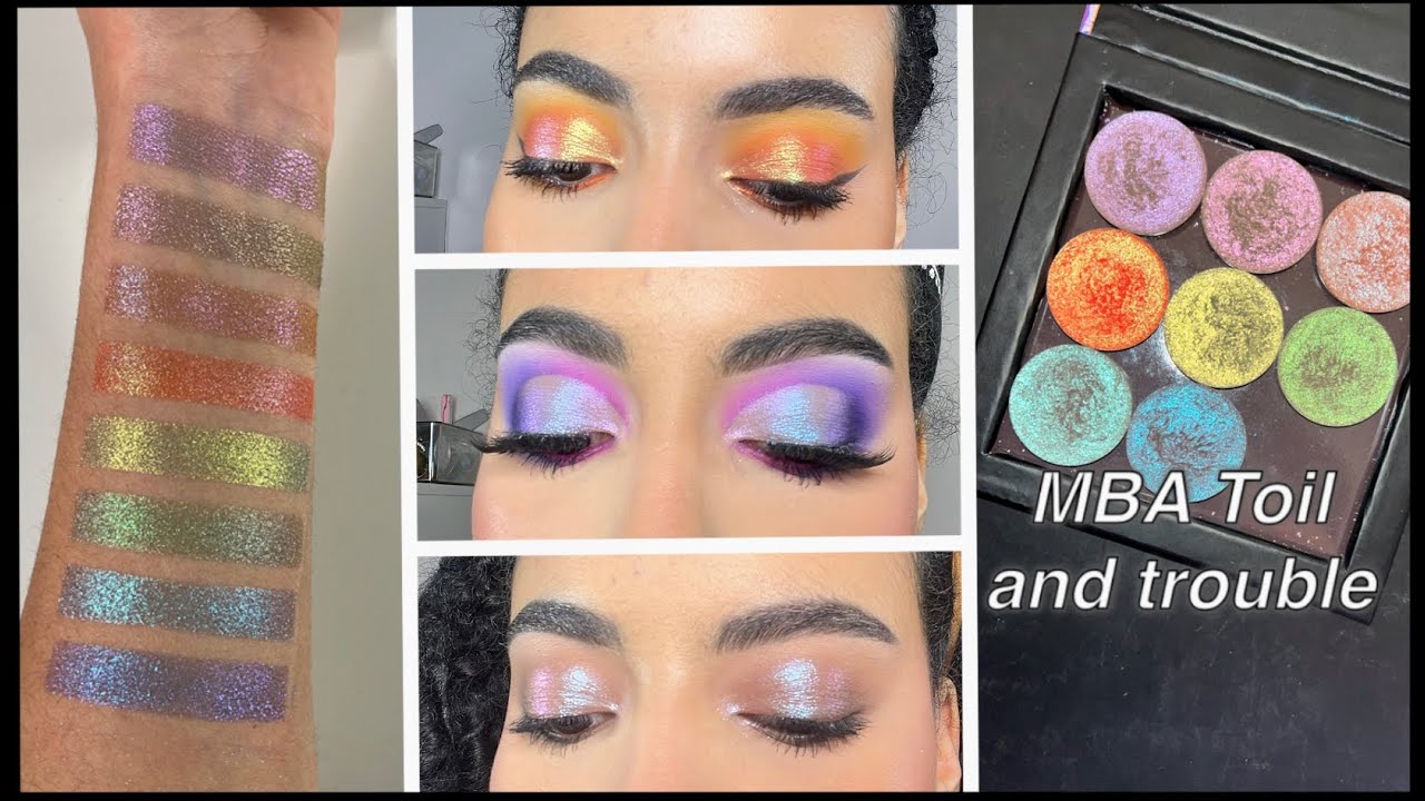 MBA cosmetics Toil and trouble duochrome collection review - Swatches + 3 looks