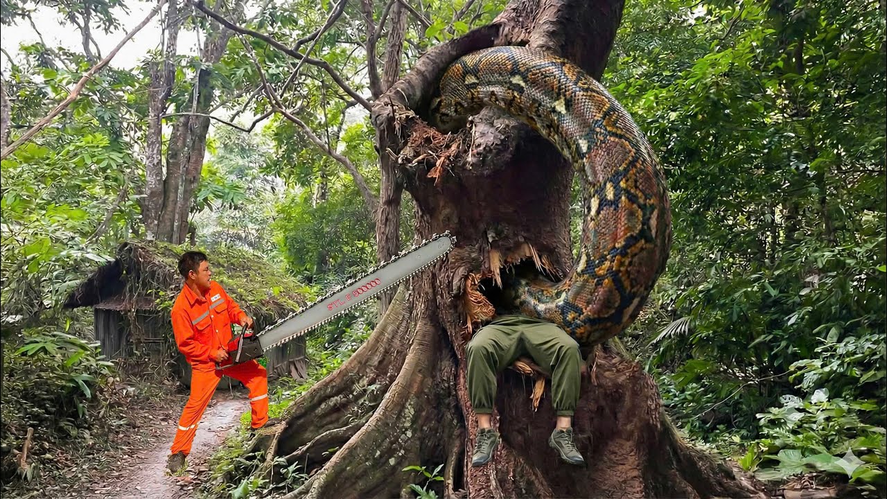 The Death Pit: A Lair Where Giant Pythons Live | Hunters in Danger