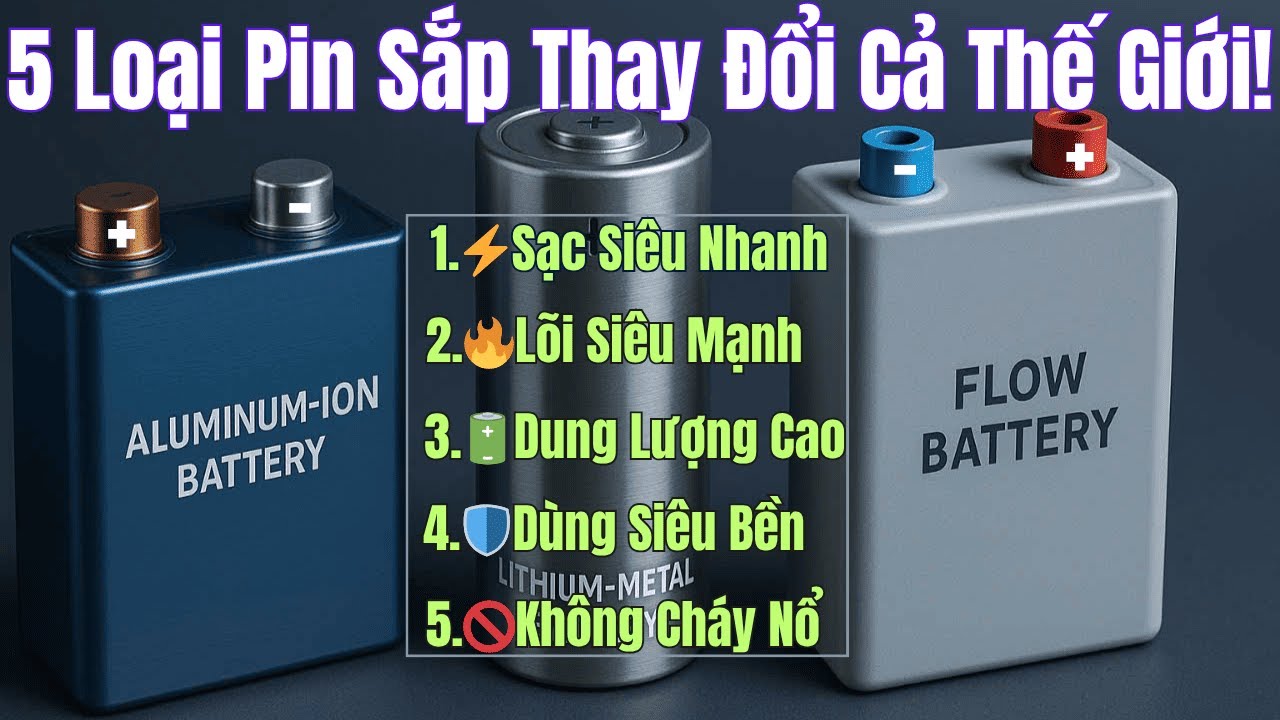 Kh&ocirc;ng Cần Lithium: 5 C&ocirc;ng Nghệ Pin Si&ecirc;u Mạnh Sắp Thay Đổi Thế Giới!