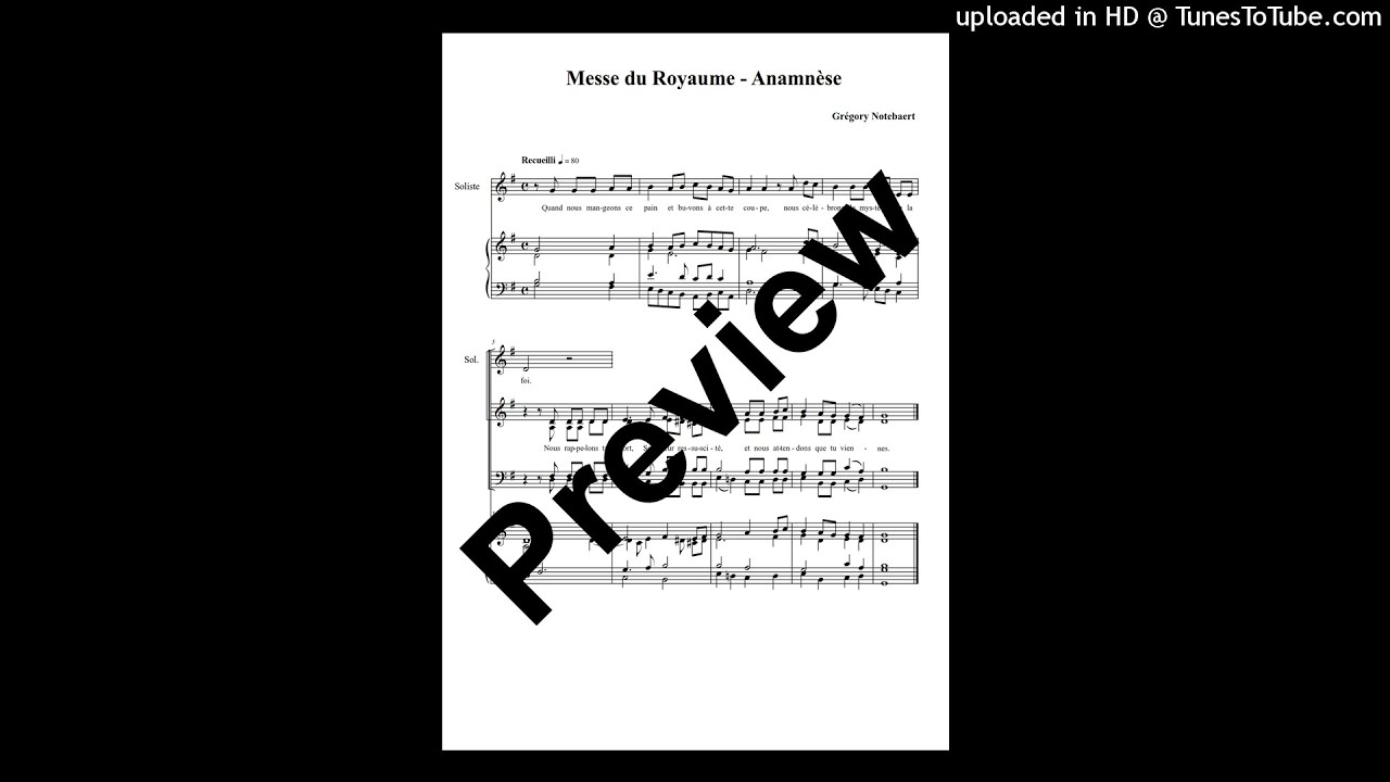 Messe du Royaume - Memorial Acclamation - Grégory Notebaert