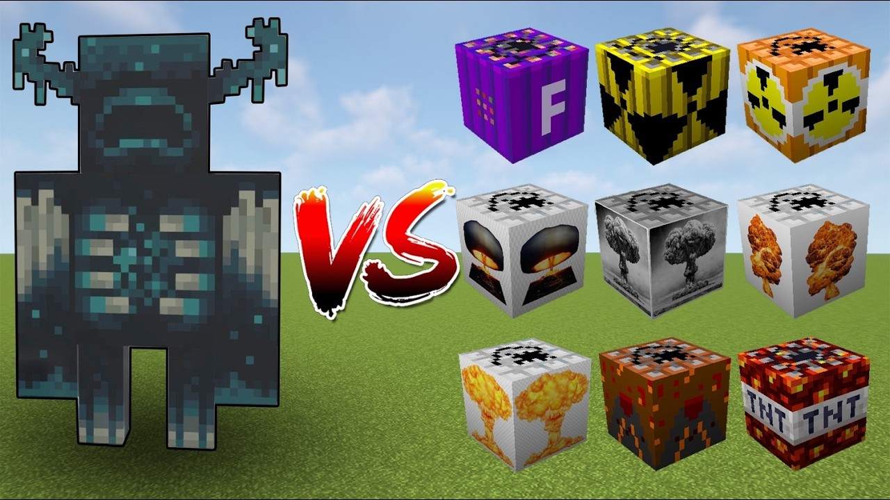 Warden vs 30 Different TNTs! Can Warden survive Nuclear TNTs?