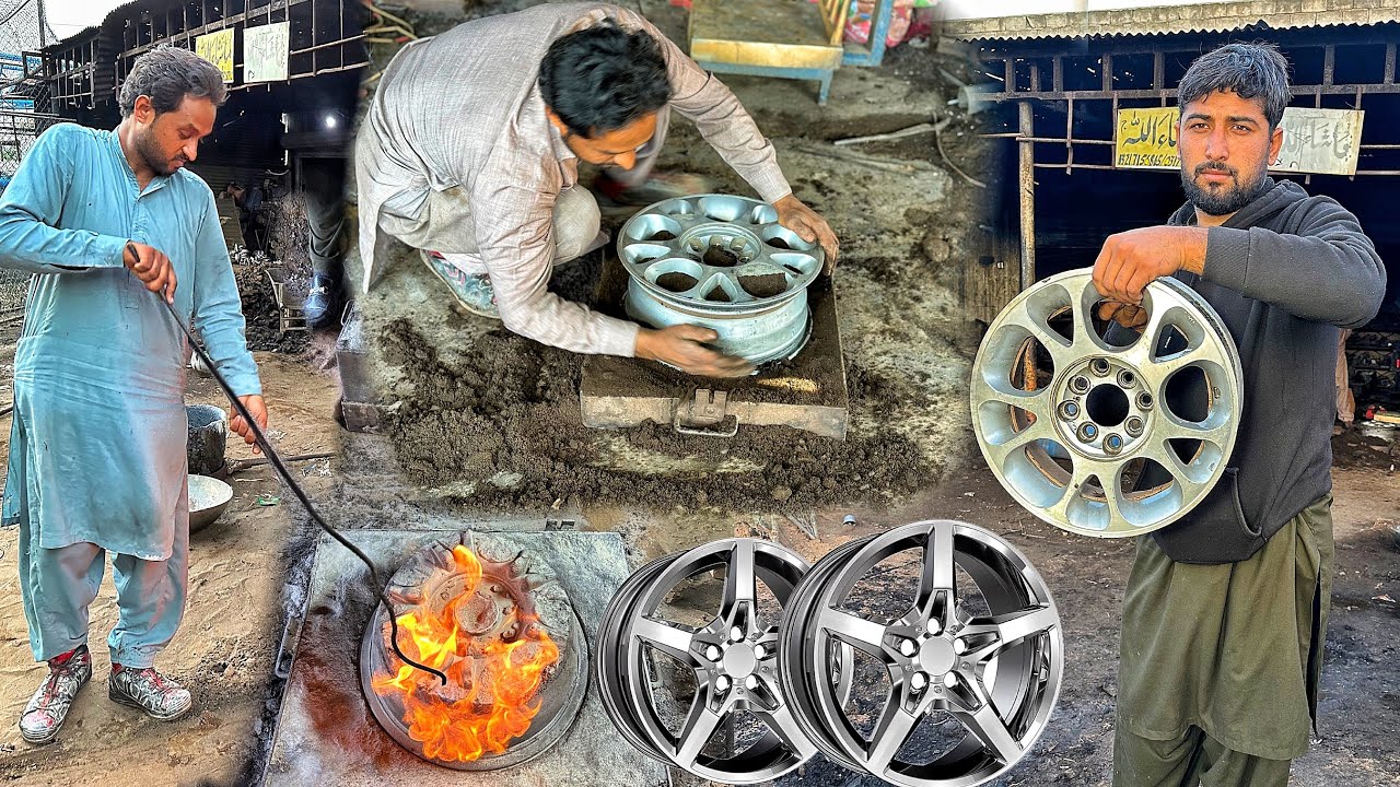 See for the first time, Car Alloy Rims are Manufactured From Aluminum Waste in The Old Fashioned