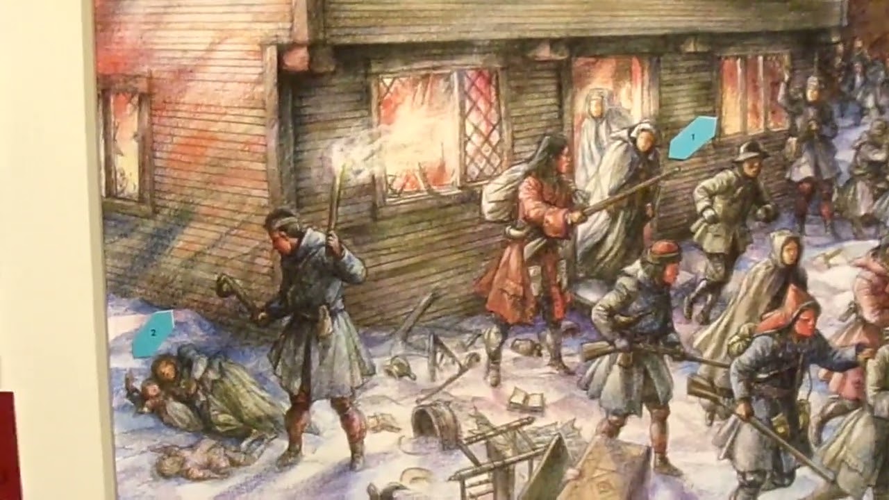 Painting of the 1704 Deerfield massacre
