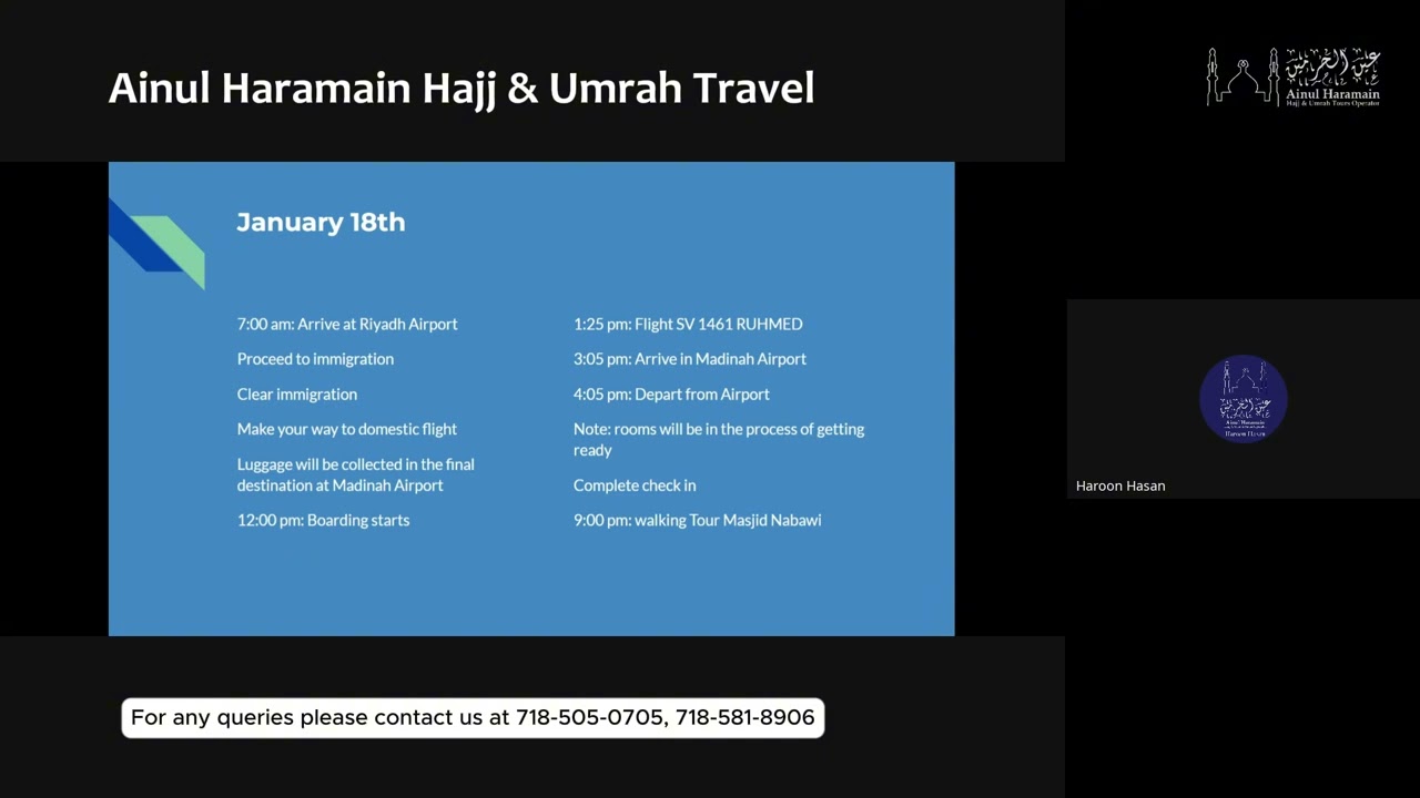 January Umrah Pre-trip Seminar | January Umrah Package | Ainul Haramain Travel