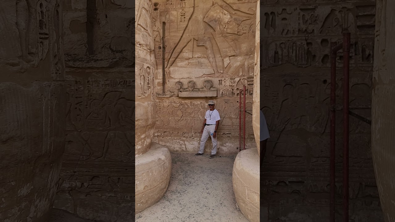Ashra Kwesi explains Montu Art form that predates martial arts @ Medinet Habu (Temple of Ramses III)