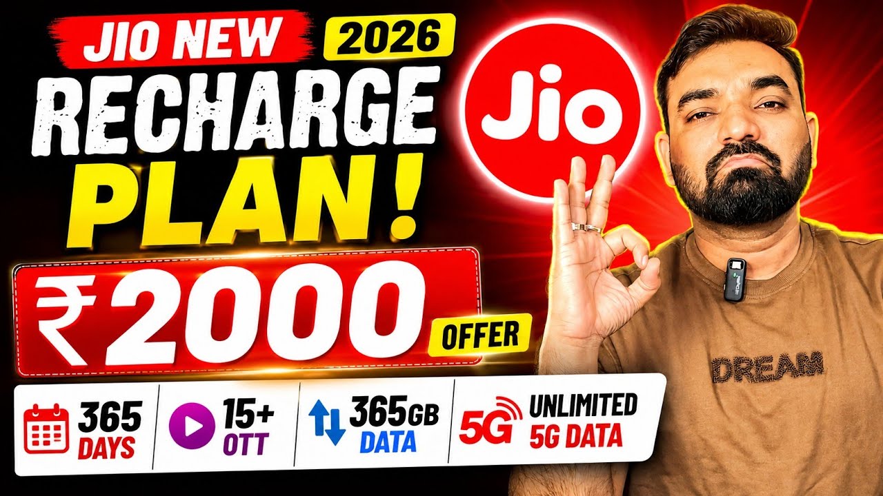 Jio Launches 2 New Plans 💥 ₹2,000 for 365 Days | 15+ OTT Free & Unlimited 5G #Jio #Jio365DaysPlan