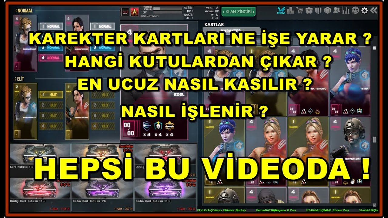 Wolfteam Karekter Kartları Nedir? Ne İşe Yarar ? NerdenÇıkar EnKolayNasıl Kasılır?WolfteamRehberi#16
