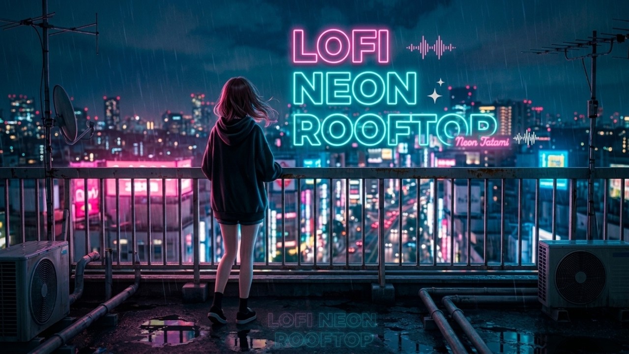 🌧️ 1AM Neon Rain — Tokyo Rooftop Lofi