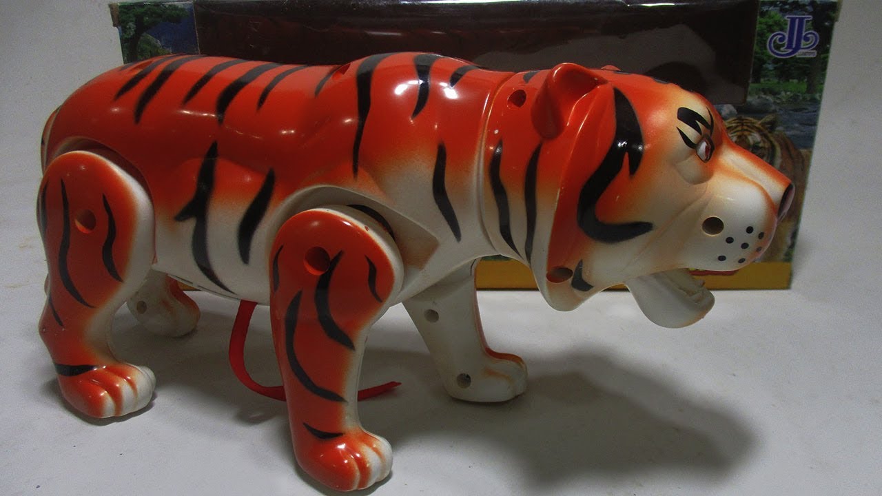 HARIMAU mainan hewan bisa jalan dan suara harimau kebun binatang