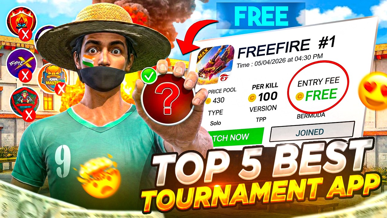 Top 5 Best Tournament Apps 💰🔥 | Entry ₹0 🤯 Per Kill ₹10 🤑 | Best Free Tournament Apps 😍