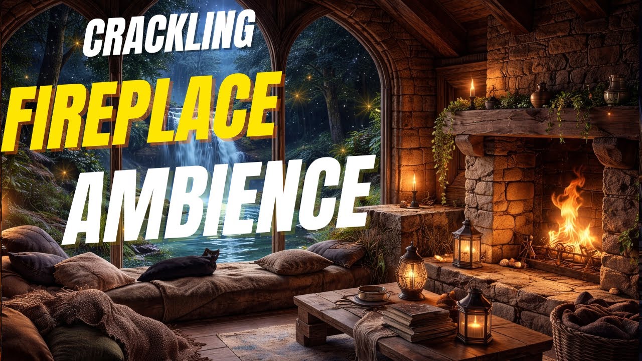 Crackling Fireplace Ambience | Cozy Fire Sounds & Warm Flickering Light for Relaxing at Home