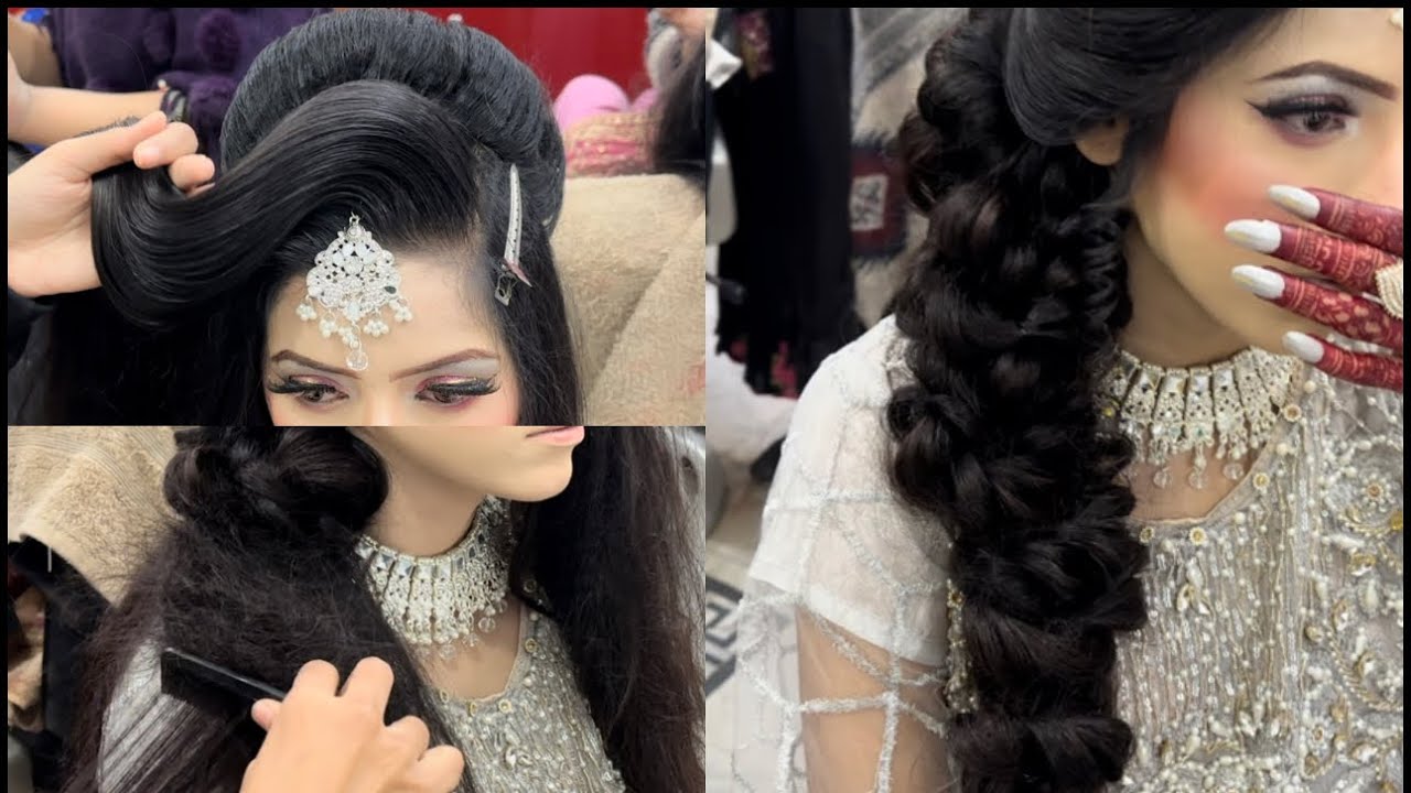 Walima Bridal Hairstyle for Modern Bride✨|secrets of hairstyle😱||asian hairstyle|@hoorainsalon